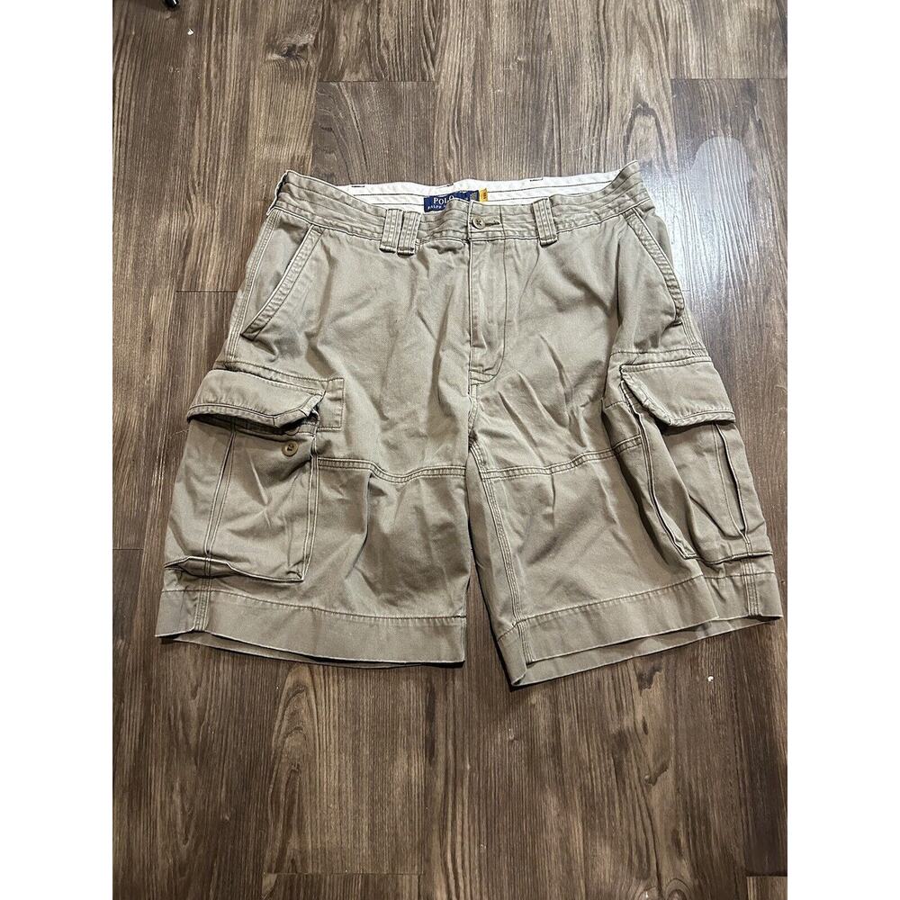 Polo Ralph Lauren Shorts Mens 36 Gray Classic Utility Cargo Pockets Canvas